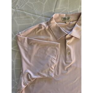 Peter Millar Polo Summer Comfort Mens Sz XXL Golf Pink/White Stripes